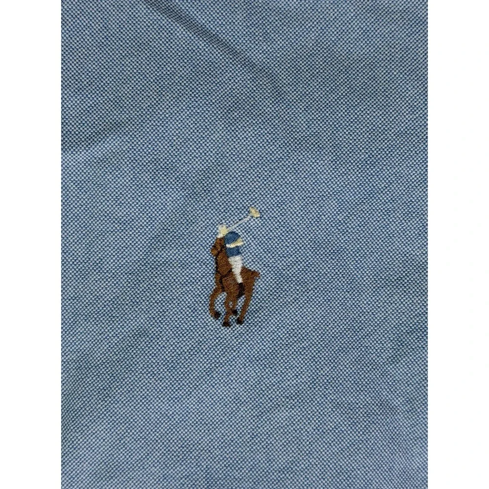 Ralph Lauren Classic Fit Oxford Cotton Shirt Blue SS Button Down Men's Large
